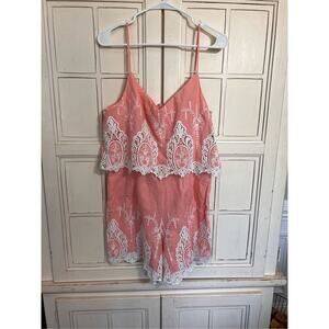 NWT By Together size large romper crocheted lace trim